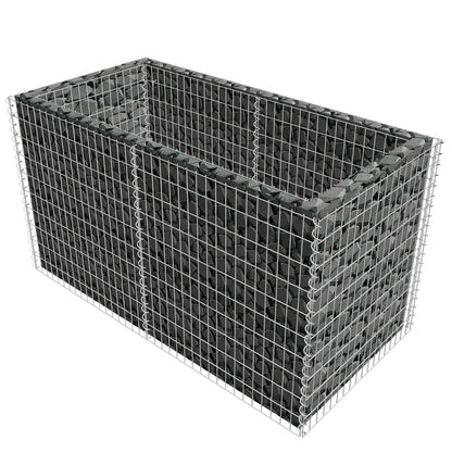 Gabion Planter Steel Silver - 180×90×100cm