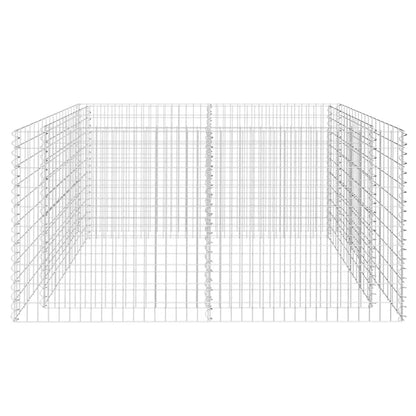 Gabion Planter Steel Silver - 180×90×100cm
