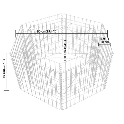 Hexagonal Gabion Planter  S