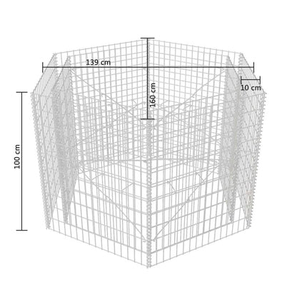 Hexagonal Gabion Planter XL