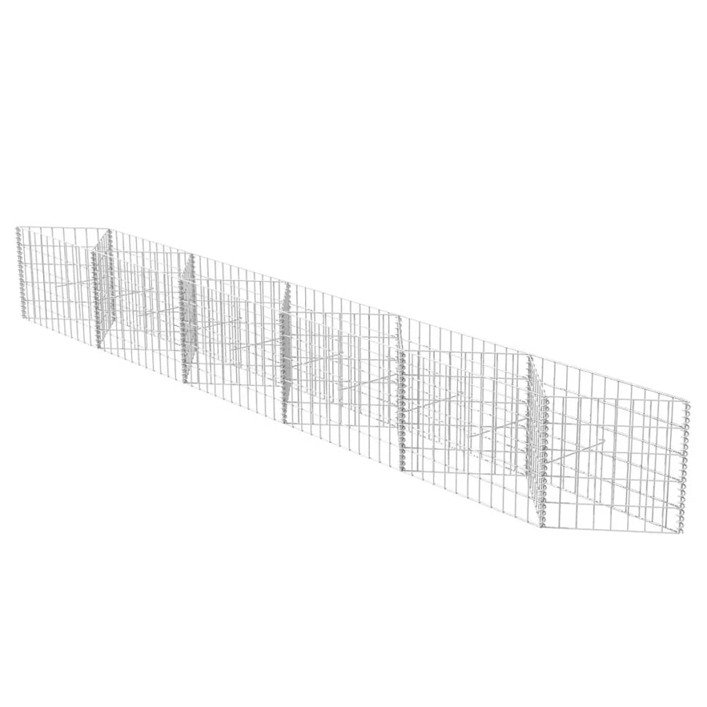 Gabion Basket Galvanised Steel - Silver - 300×30×50cm