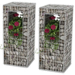 Gabion Basket Posts/Planters 2 pcs Steel