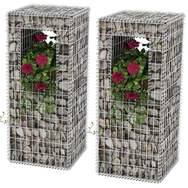  Gabion Basket Posts/Planters 2 pcs Steel