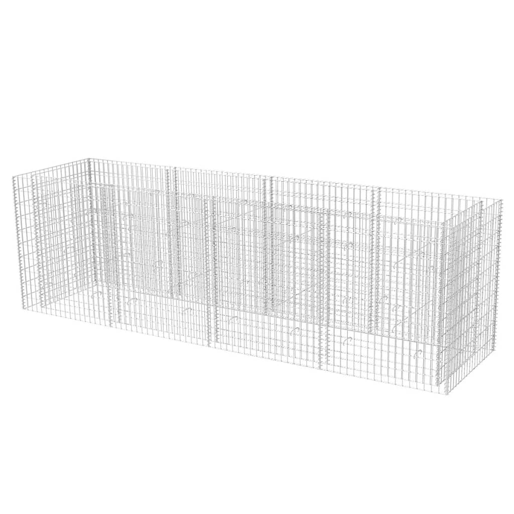 Gabion Planter Steel Silver - 360×90×100cm