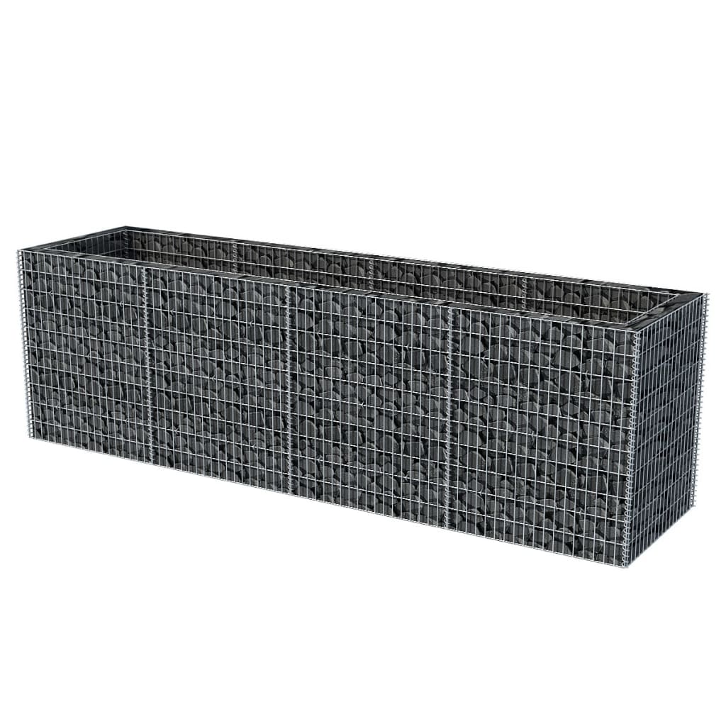 Gabion Planter Steel Silver - 360×90×100cm