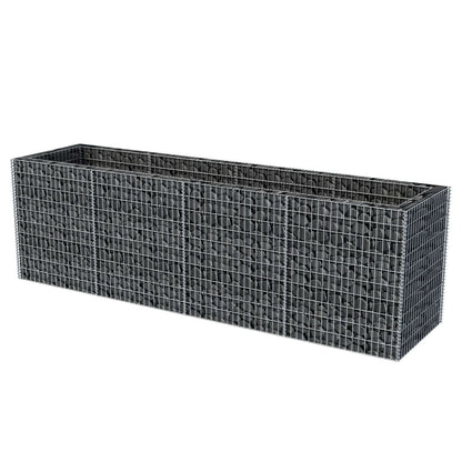 Gabion Planter Steel Silver - 360×90×100cm