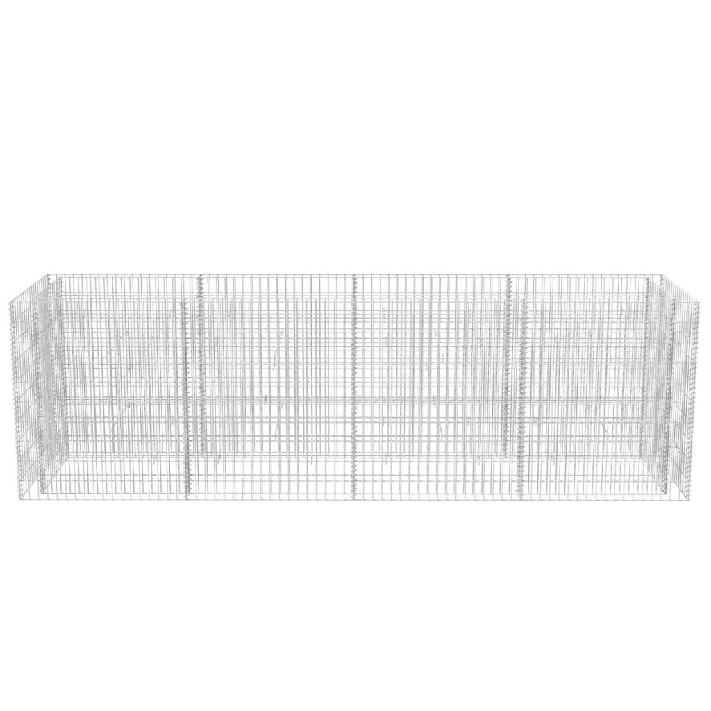 Gabion Planter Steel Silver - 360×90×100cm