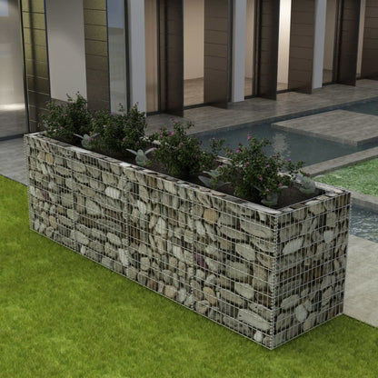Gabion Planter Steel Silver - 360×90×100cm