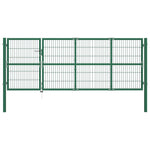 Garden Fence Gate with Posts Steel Green M