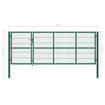 Garden Fence Gate with Posts Steel Green M