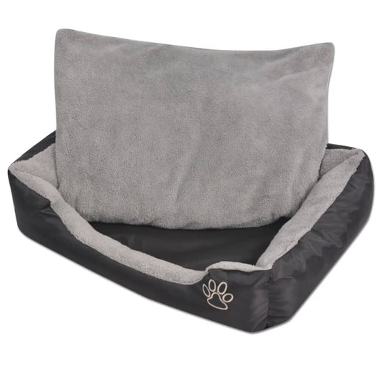 Dog Bed with Padded Cushion Size M Black