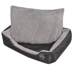 Dog Bed with Padded Cushion Size M Black