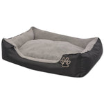 Dog Bed with Padded Cushion Size M Black