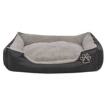 Dog Bed with Padded Cushion Size M Black