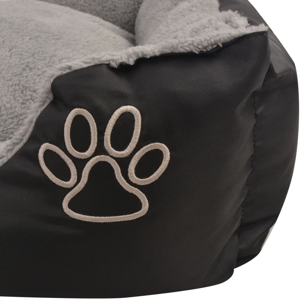 Dog Bed with Padded Cushion Size M Black