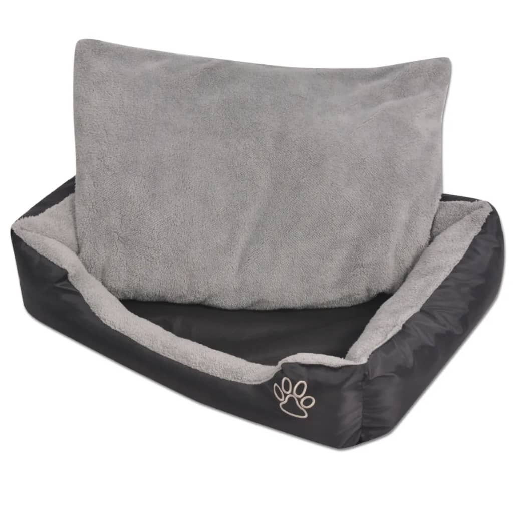 Dog Bed with Padded Cushion Size XL Black