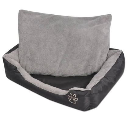Dog Bed with Padded Cushion Size XL Black