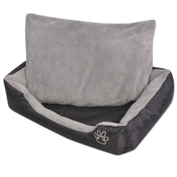 Dog Bed with Padded Cushion Size XXL Black