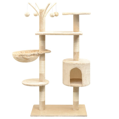 Cat Tree with Sisal Scratching Posts 125 cm Beige - 96×35×125cm