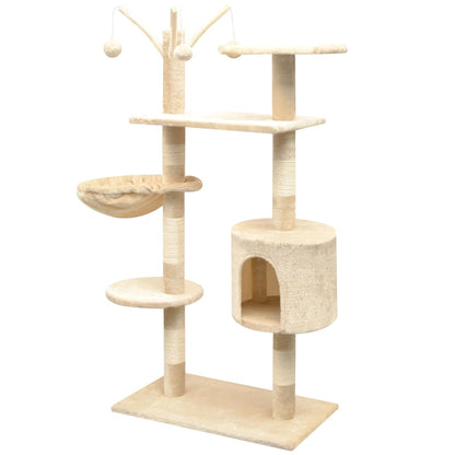 Cat Tree with Sisal Scratching Posts 125 cm Beige - 96×35×125cm