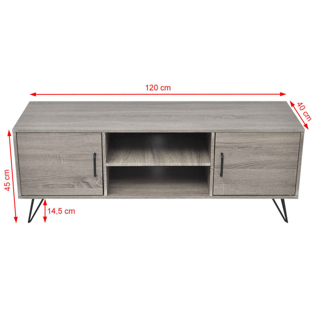 Tv Cabinet Grey - 120×40×45cm