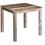 Solid Reclaimed Wood Dining Table 80x82x76cm Farmhouse Style