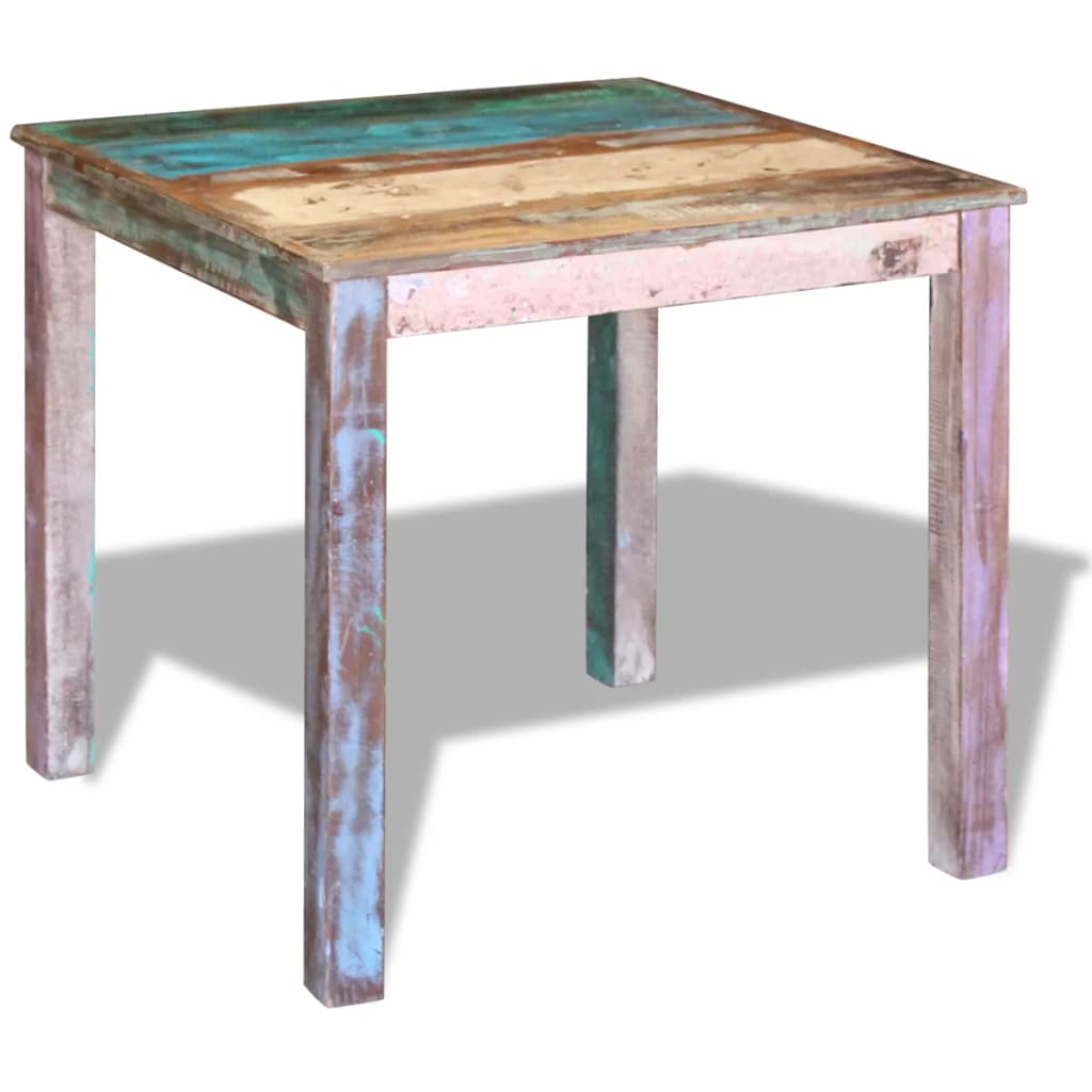 Solid Reclaimed Wood Dining Table 80x82x76cm Farmhouse Style