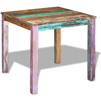 Solid Reclaimed Wood Dining Table 80x82x76cm Farmhouse Style