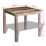Solid Reclaimed Wood Dining Table 80x82x76cm Farmhouse Style