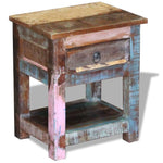 Side Table with 1 Drawer Solid Reclaimed Wood