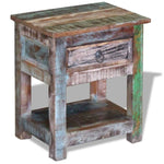 Side Table with 1 Drawer Solid Reclaimed Wood