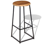 Bar Stools 2 pcs Solid Teak Wood