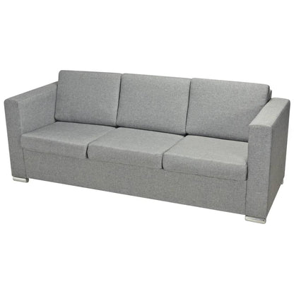 3-Seater Sofa Fabric Light Grey - 191×73×78cm