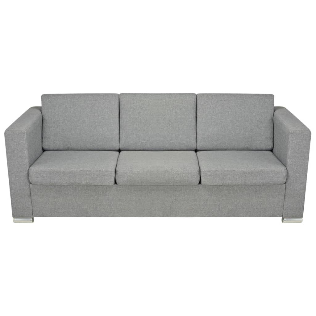 3-Seater Sofa Fabric Light Grey - 191×73×78cm