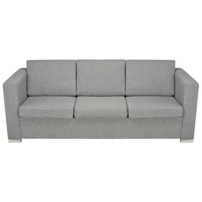 3-Seater Sofa Fabric Light Grey - 191×73×78cm