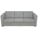 3-Seater Sofa Fabric Light Grey