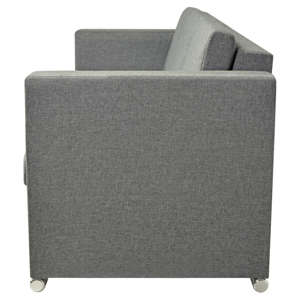 3-Seater Sofa Fabric Light Grey - 191×73×78cm
