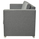 3-Seater Sofa Fabric Light Grey