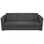 3-Seater Sofa Fabric Dark Grey