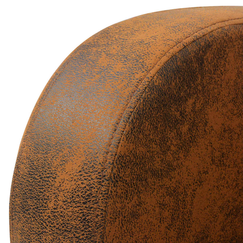 Armchair Brown Suede Leather - 73×72×76cm