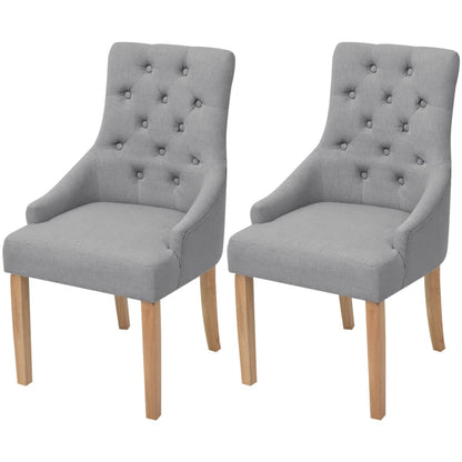 Dining Chairs 2 pcs Light Grey Fabric - 52×60×95.5cm