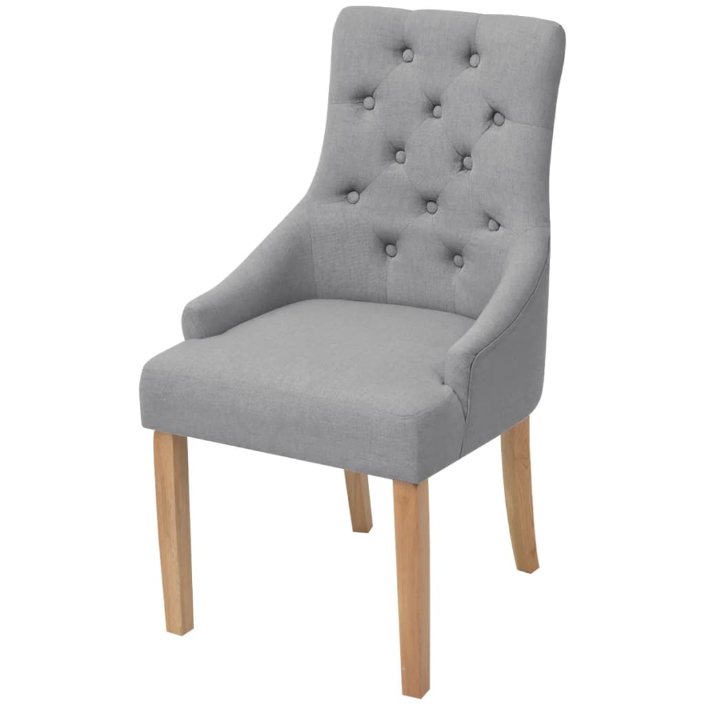Dining Chairs 2 pcs Light Grey Fabric - 52×60×95.5cm