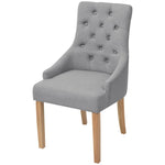 Dining Chairs 2 pcs Light Grey Fabric