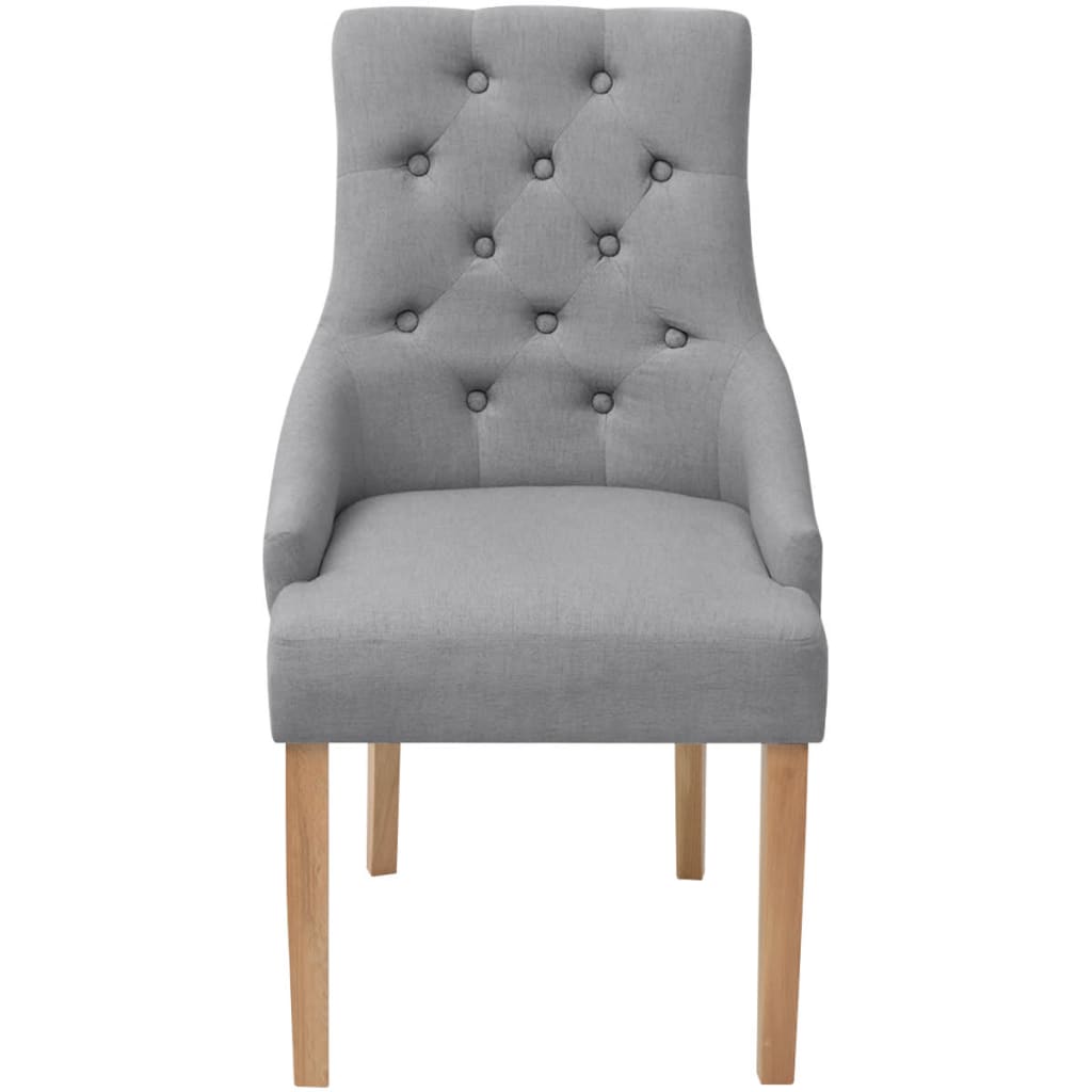 Dining Chairs 2 pcs Light Grey Fabric - 52×60×95.5cm
