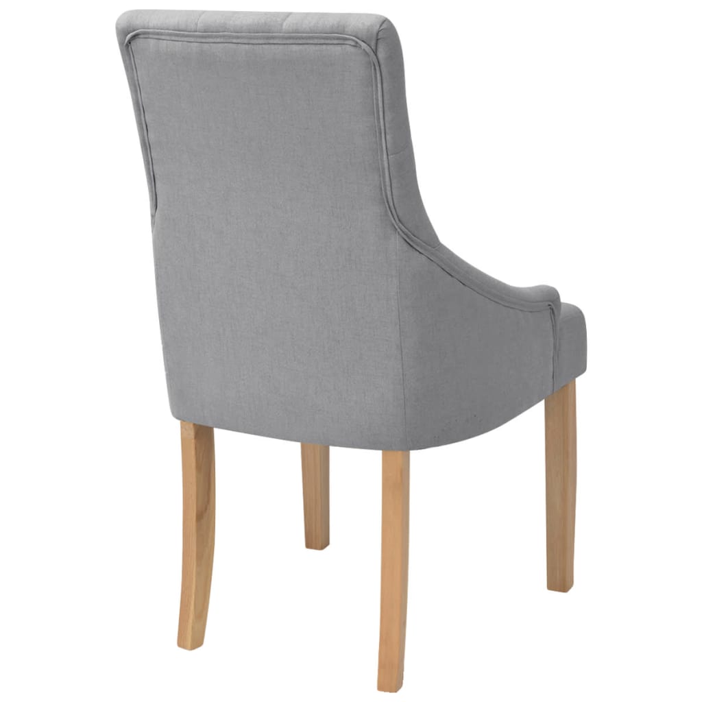 Dining Chairs 2 pcs Light Grey Fabric - 52×60×95.5cm