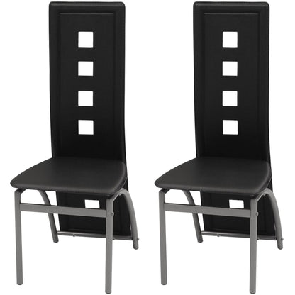 Dining Chairs 2 pcs Black Faux Leather - 43×55.5×108cm