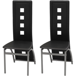 Dining Chairs 2 pcs Black Faux Leather