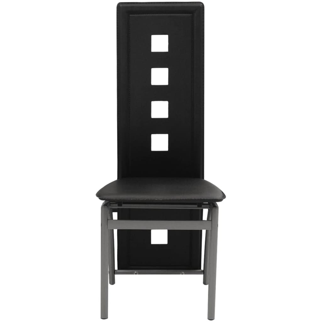 Dining Chairs 2 pcs Black Faux Leather - 43×55.5×108cm