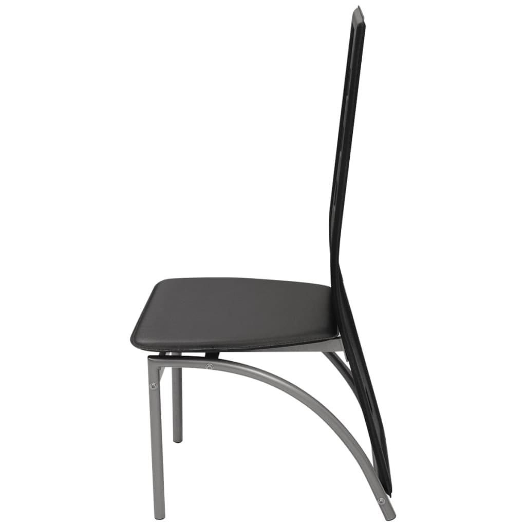 Dining Chairs 2 pcs Black Faux Leather - 43×55.5×108cm