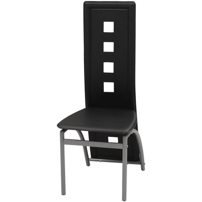 Dining Chairs 4 pcs Black Leather - 43×55.5×108cm